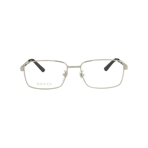 Gucci Square-Frame Metal Optical Frames Silver Mens - Picture 1 of 5